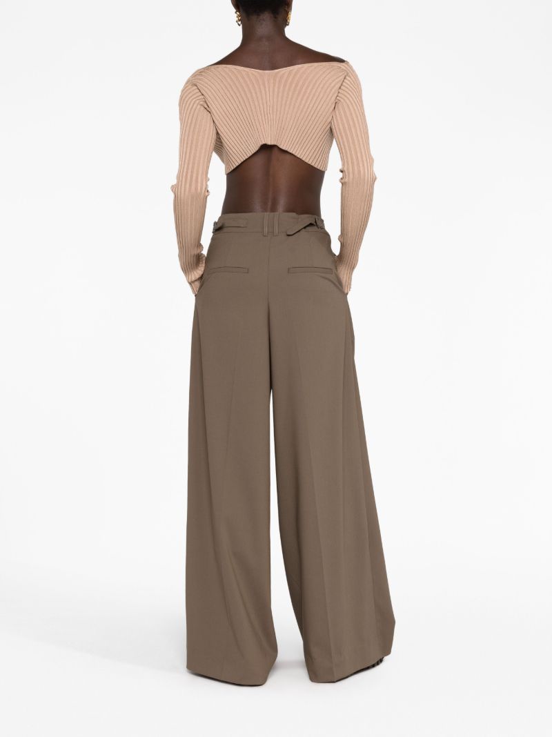 Brown La Maille Pralu Cropped Cardigan