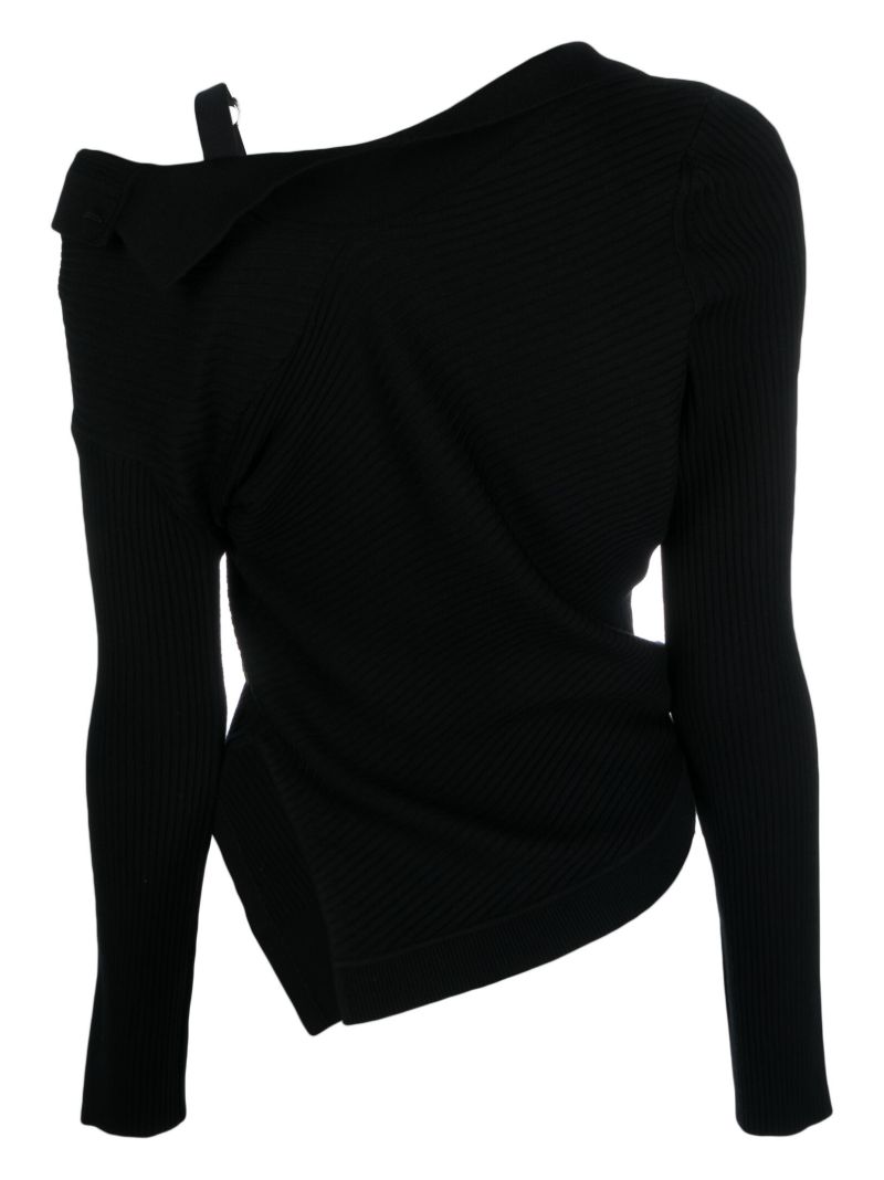 Black La Maille Colin Asymmetric Cardigan