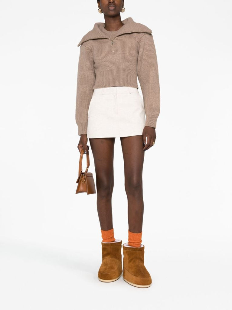 Brown La Maille Risoul Cropped Sweater