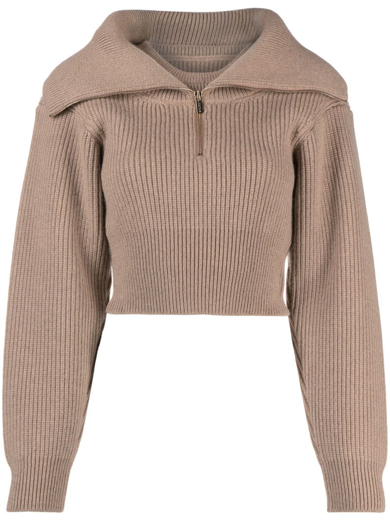 Brown La Maille Risoul Cropped Sweater