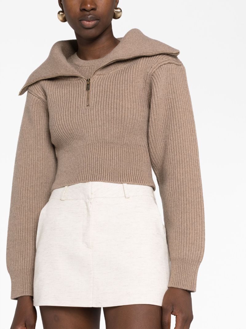 Brown La Maille Risoul Cropped Sweater