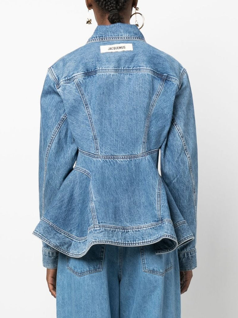 Blue La Veste De NÃ_x0083_Â®mes Caraco Denim Jacket