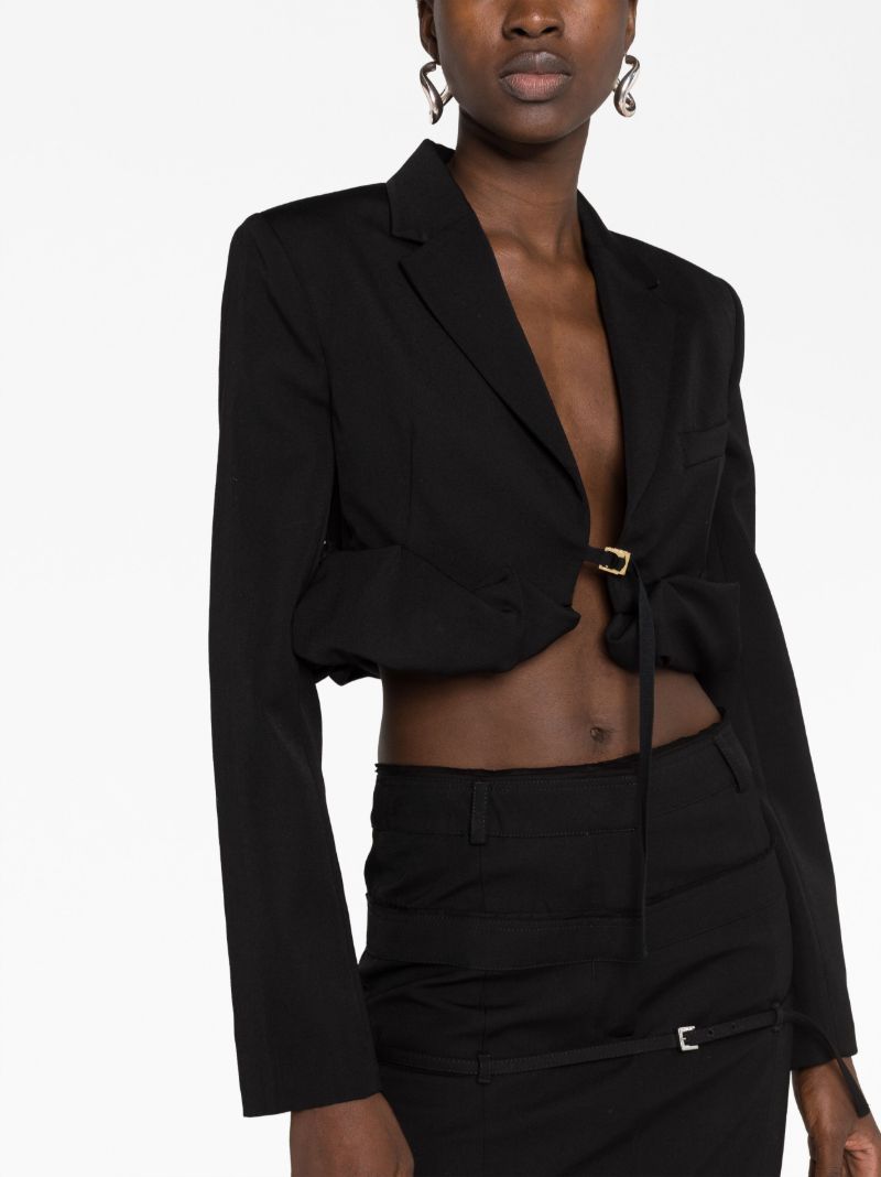 Black La Veste Croissant Cropped Blazer
