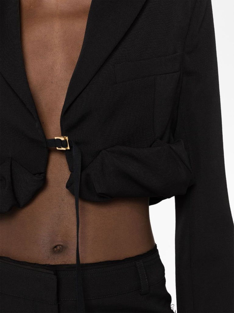 Black La Veste Croissant Cropped Blazer