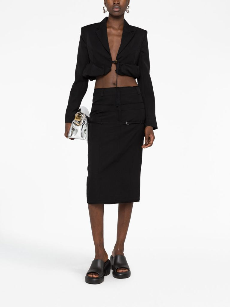 Black La Veste Croissant Cropped Blazer