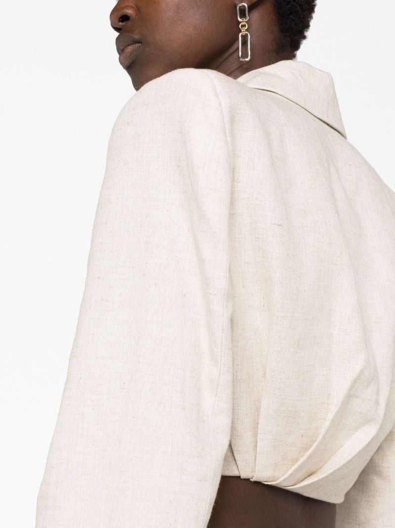 Neutral La Veste Bahia Courte Cropped Blazer