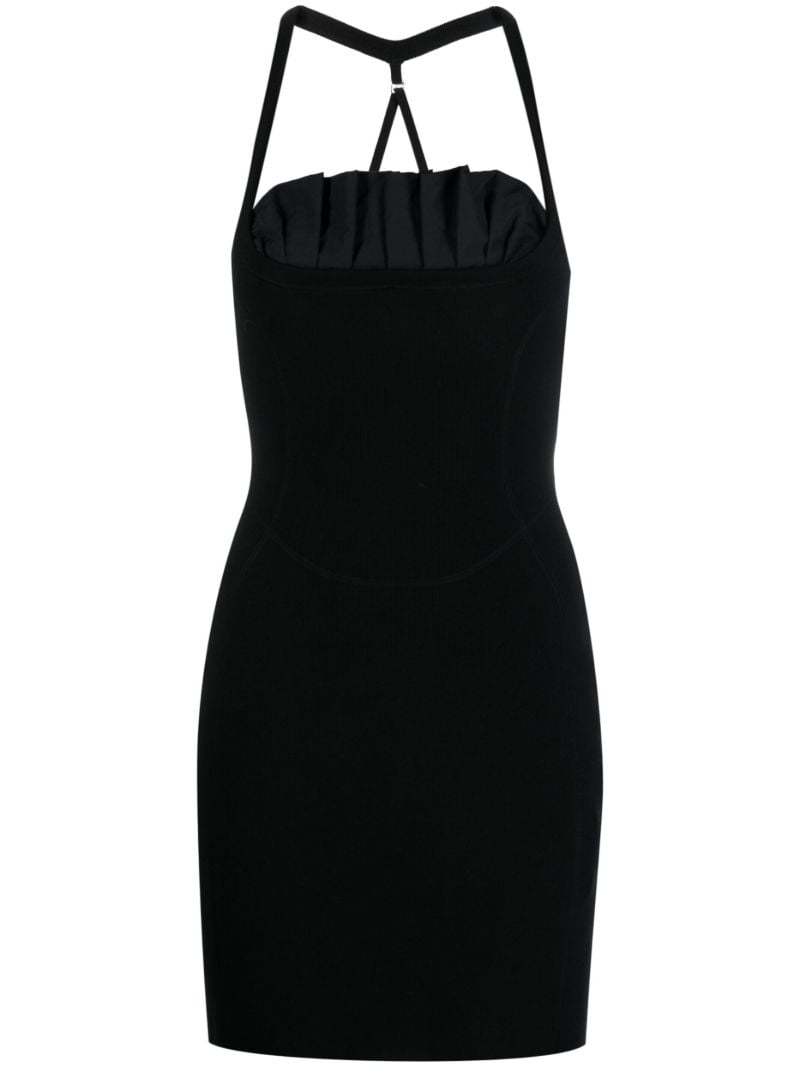 Black La Robe Maille Croissant Mini Dress