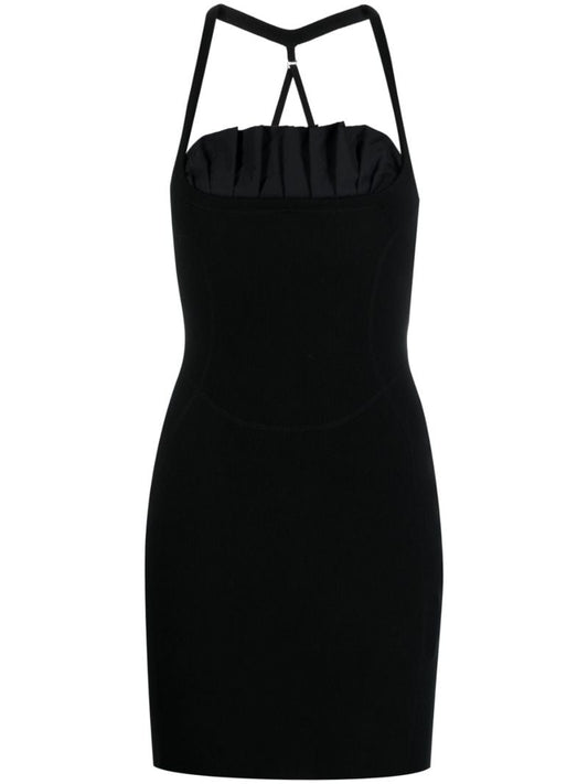 Black La Robe Maille Croissant Mini Dress