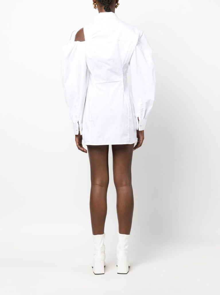 White La Robe Galliga Asymmetric Shirt Dress
