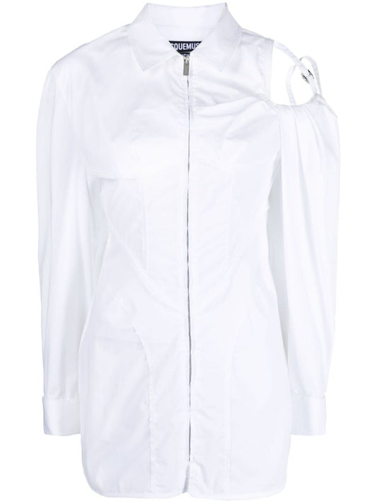 White La Robe Galliga Asymmetric Shirt Dress