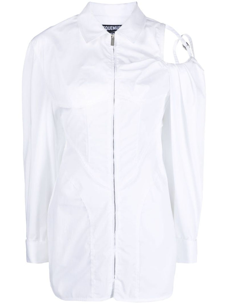 White La Robe Galliga Asymmetric Shirt Dress