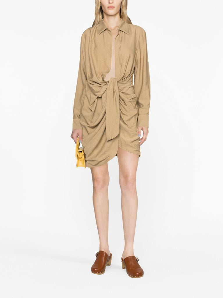 Beige La Robe Bahia Draped Dress