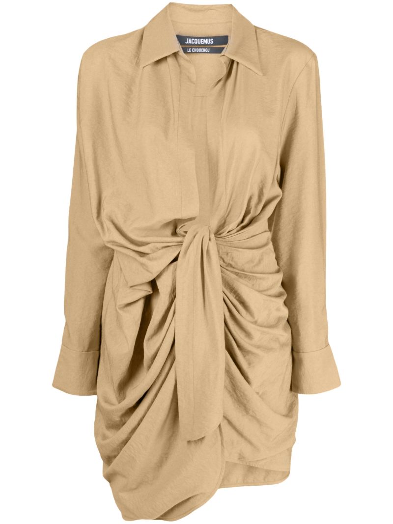 Beige La Robe Bahia Draped Dress
