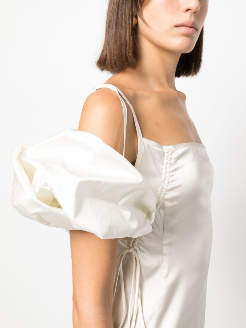White Chouchou Puff-sleeve Mini Dress