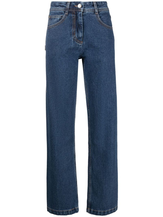 Blue Straight-leg Jeans
