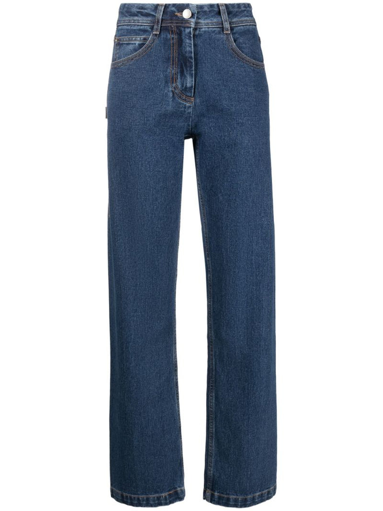 Blue Straight-leg Jeans