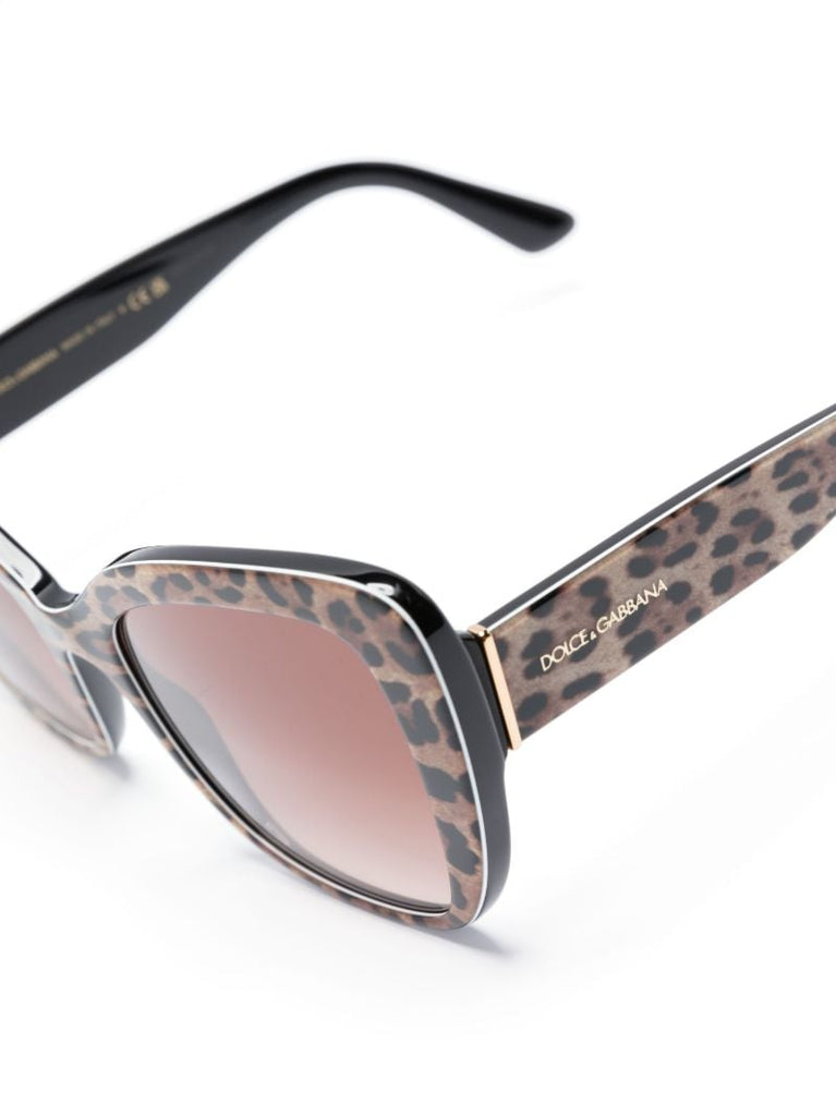 Brown Leopard Print Butterfly Sunglasses