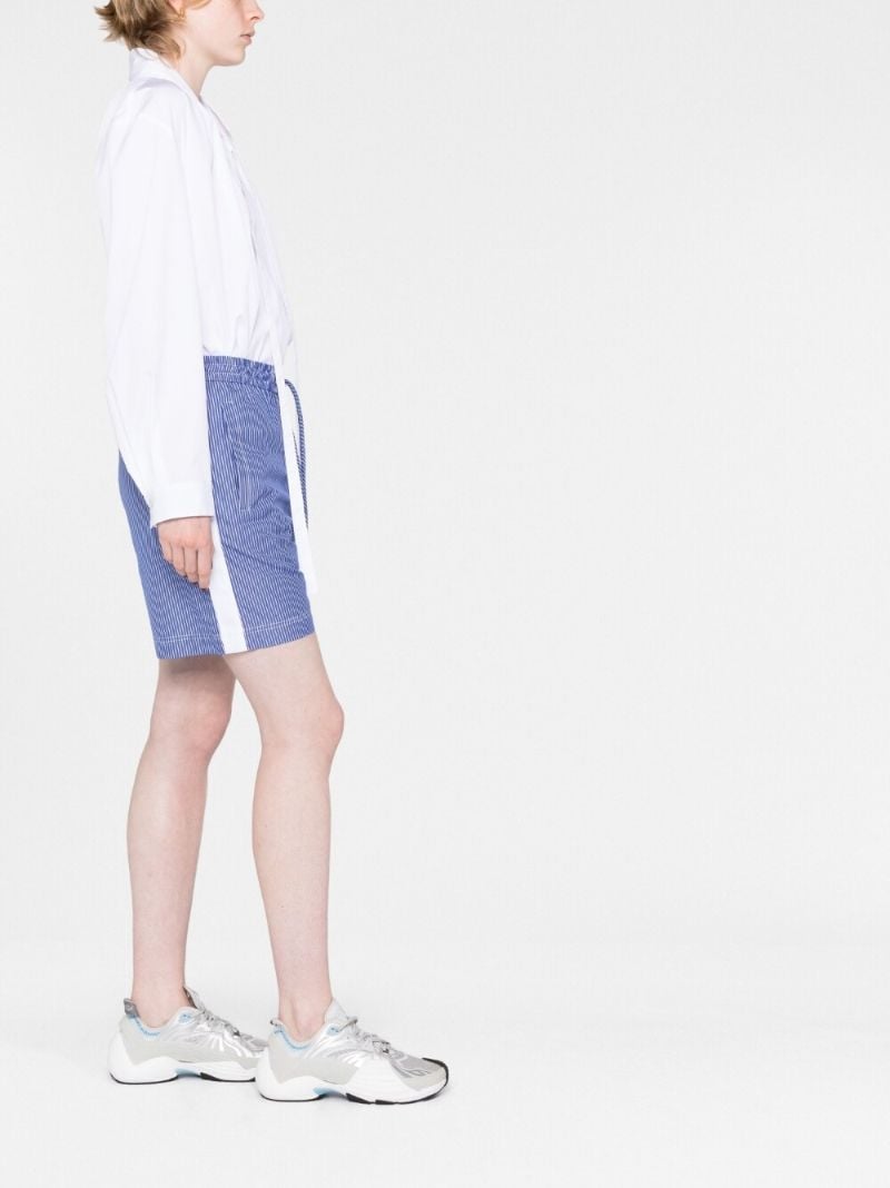 Blue Striped Cotton Shorts