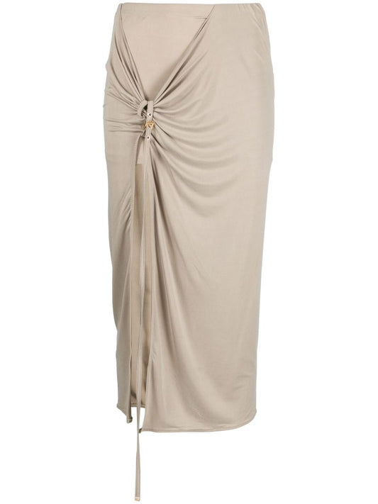 Grey La Jupe Pareo Croissant Midi Skirt
