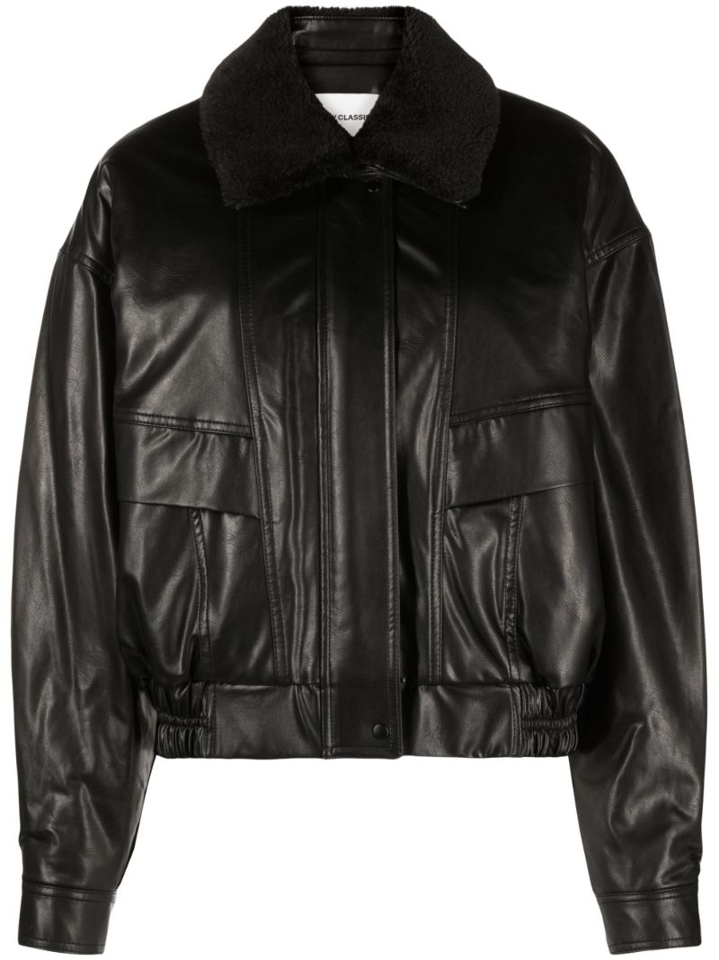 Black Faux-leather Jacket