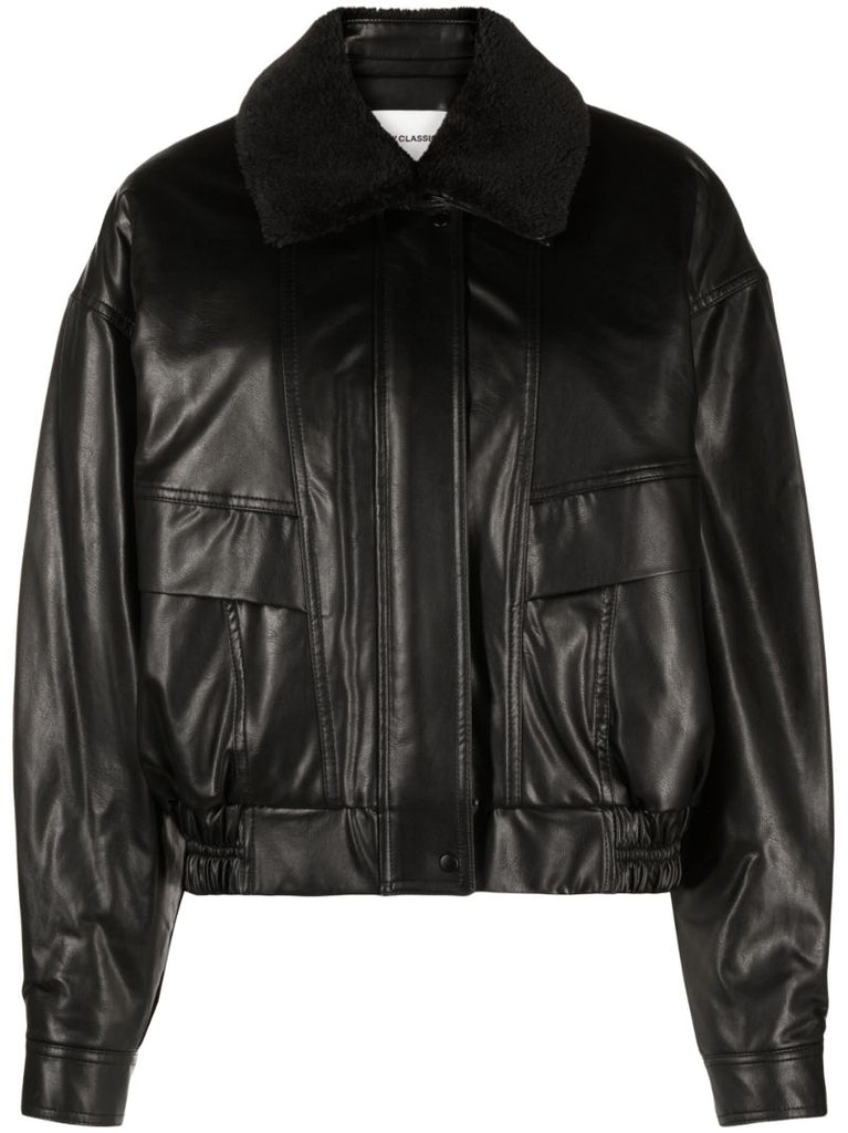 Black Faux-leather Jacket