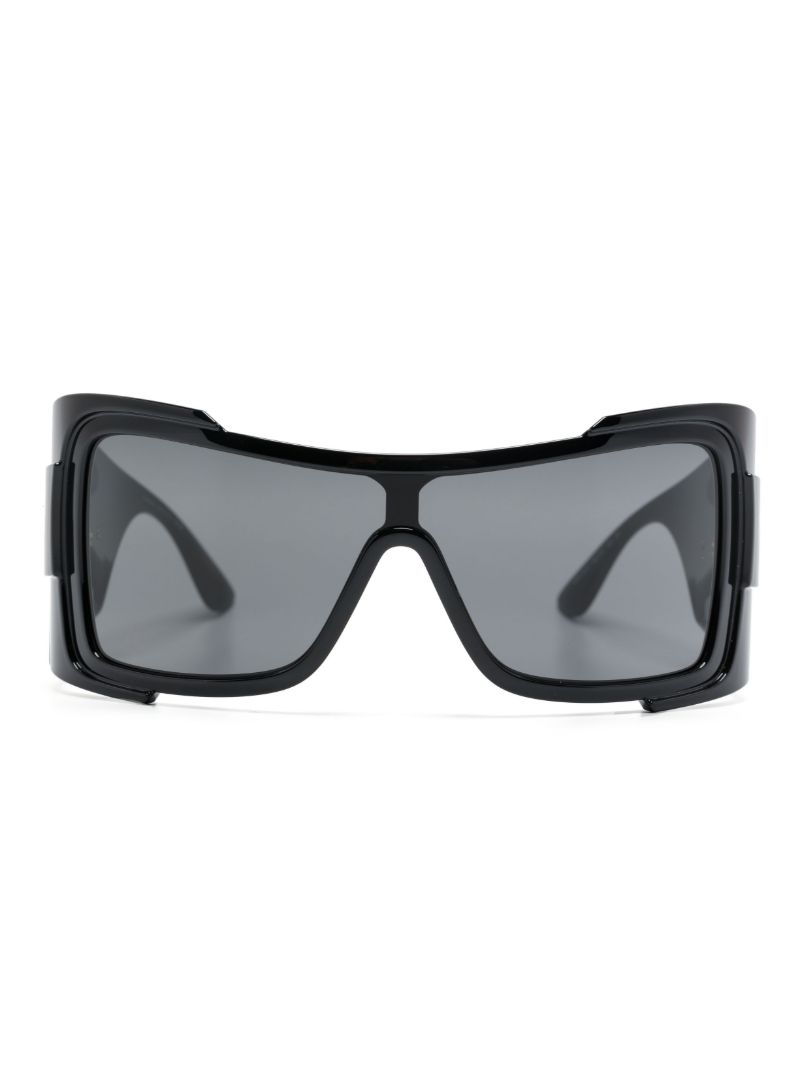 Black Logo-plaque Oversized-frame Sunglasses