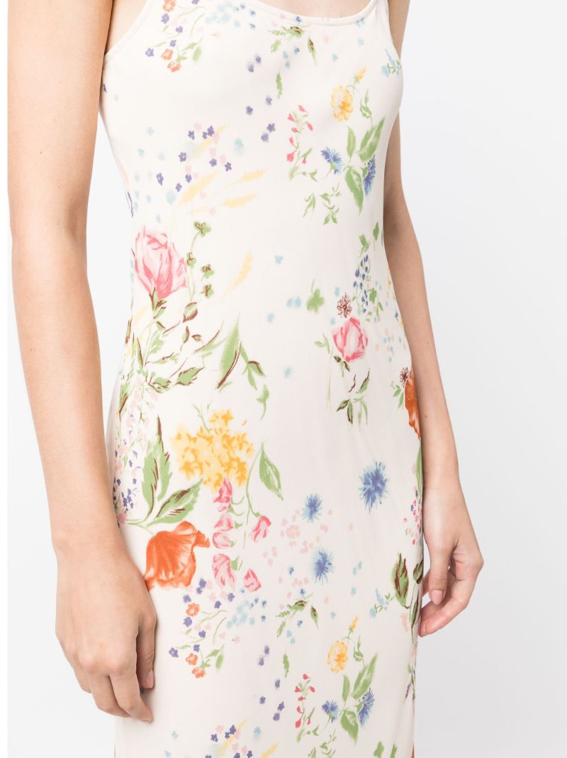Neutral Emerick Floral Print Midi Skirt