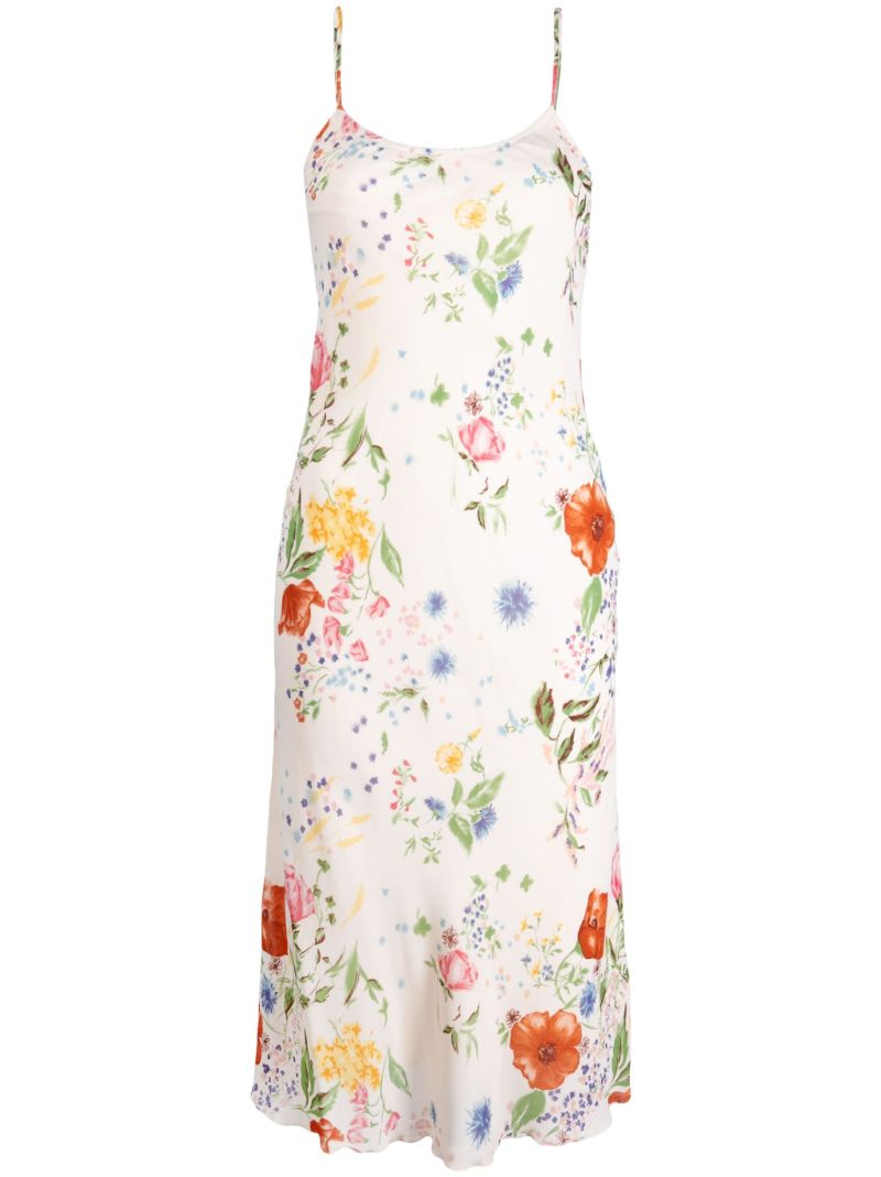 Neutral Emerick Floral Print Midi Skirt