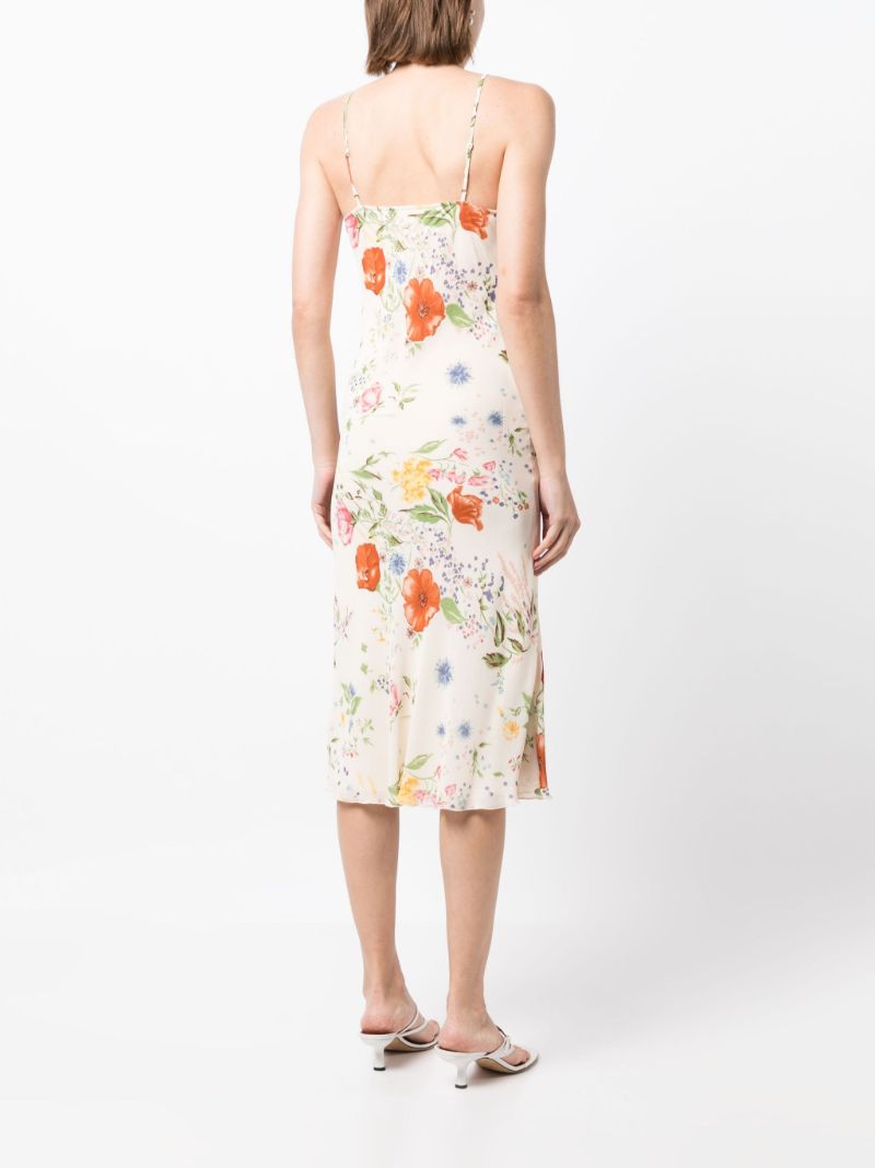 Neutral Emerick Floral Print Midi Skirt