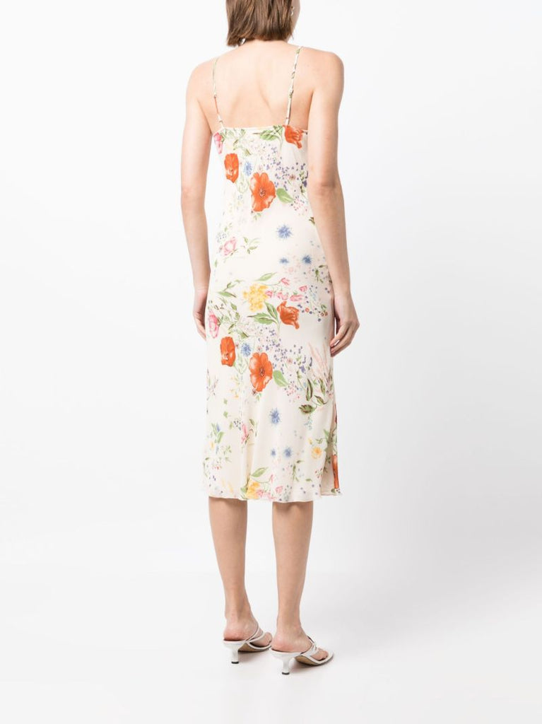 Neutral Emerick Floral Print Midi Skirt