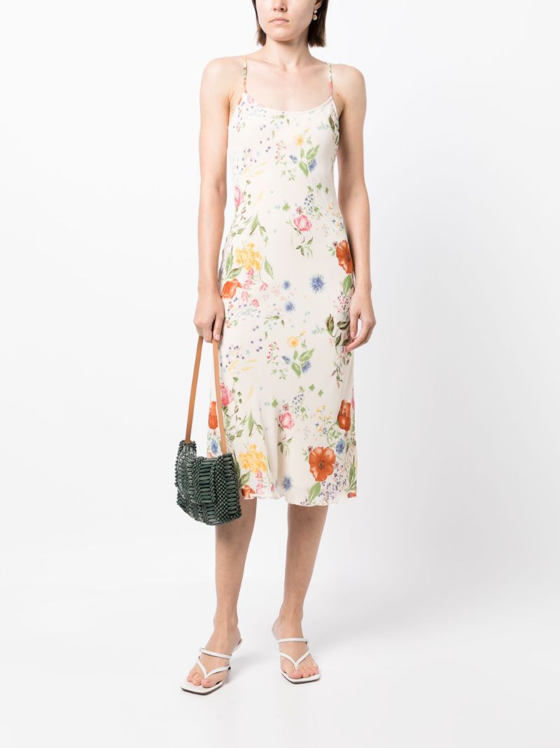 Neutral Emerick Floral Print Midi Skirt