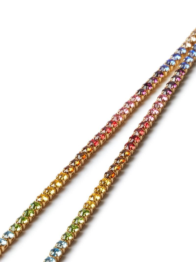 Gold-tone Vlogo Signature Rainbow Crystal Necklace