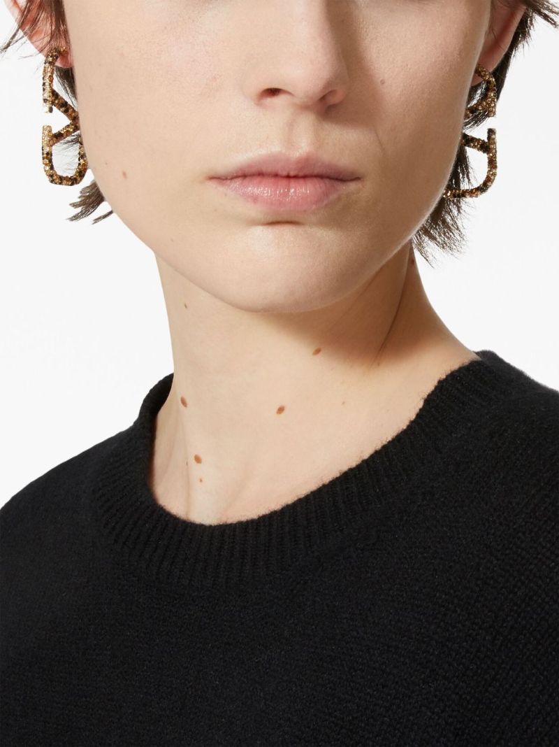Gold-tone Vlogo Signature Animalier Drop Earrings