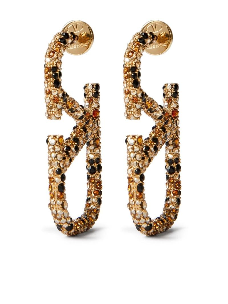Gold-tone Vlogo Signature Animalier Drop Earrings