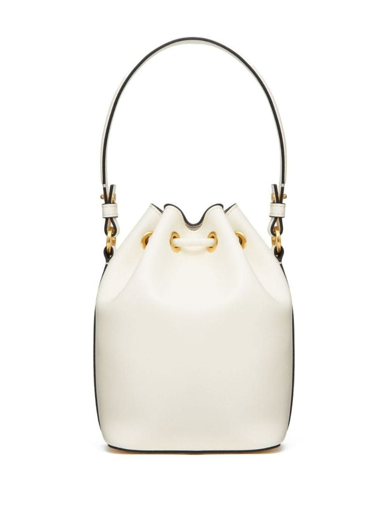 Neutral Vlogo Signature Leather Bucket Bag