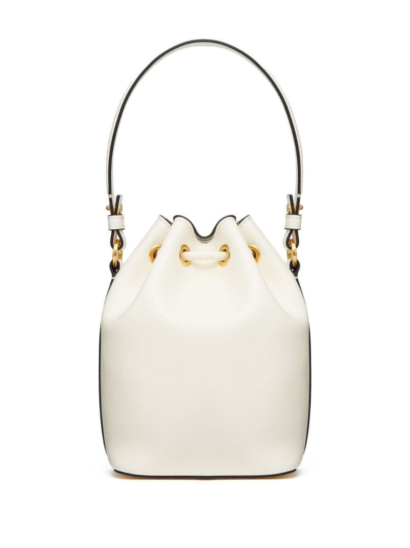 Neutral Vlogo Signature Leather Bucket Bag