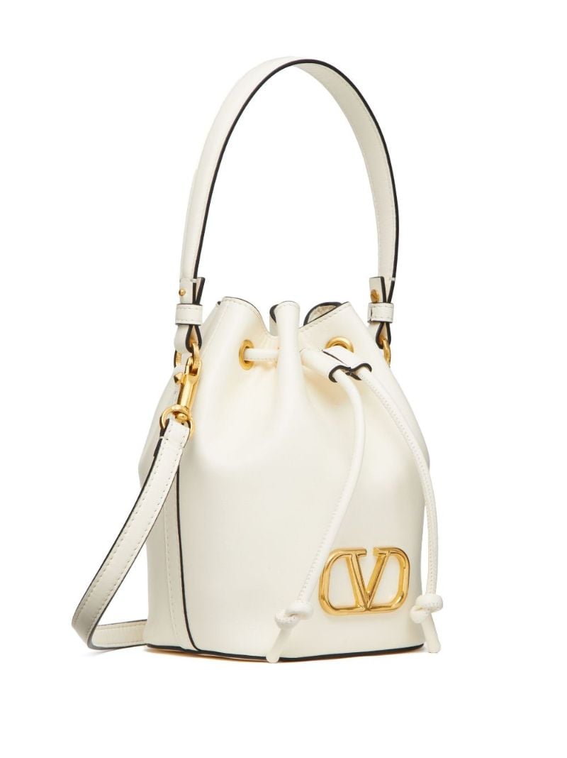 Neutral Vlogo Signature Leather Bucket Bag