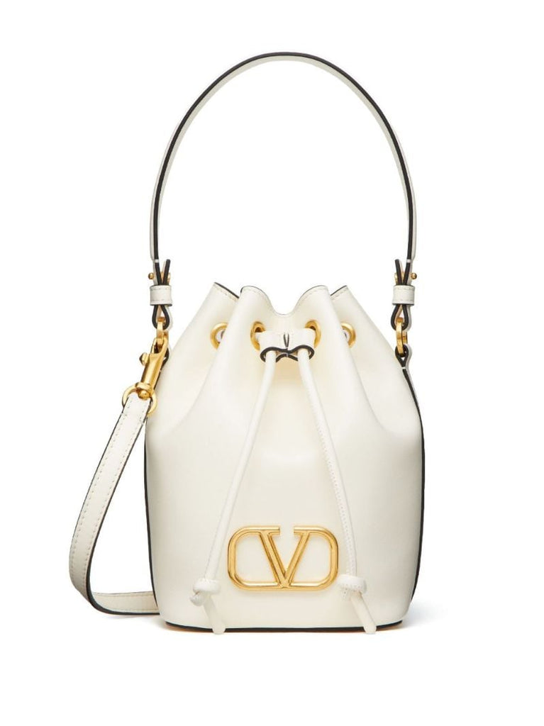 Neutral Vlogo Signature Leather Bucket Bag