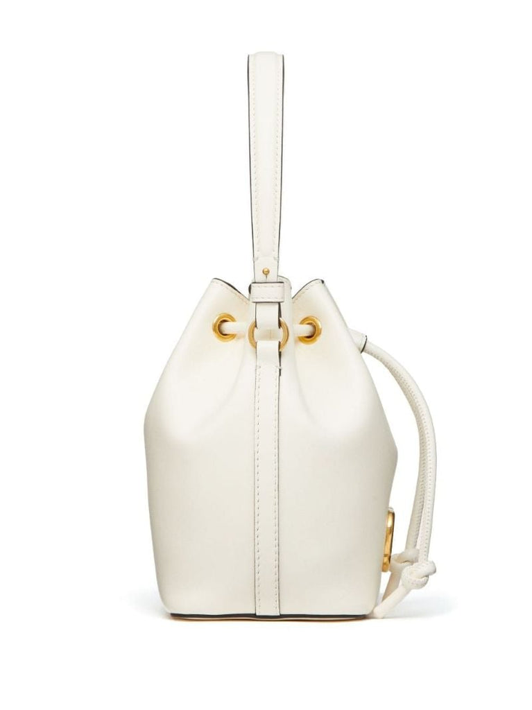Neutral Vlogo Signature Leather Bucket Bag
