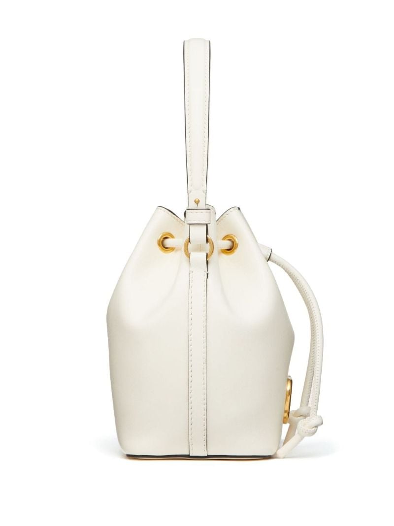 Neutral Vlogo Signature Leather Bucket Bag