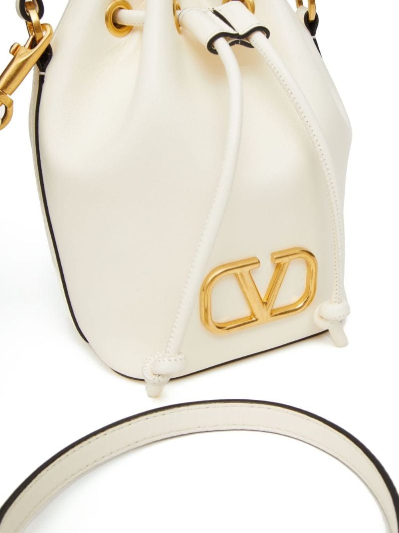 Neutral Vlogo Signature Leather Bucket Bag