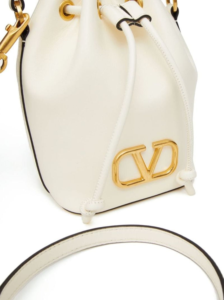Neutral Vlogo Signature Leather Bucket Bag