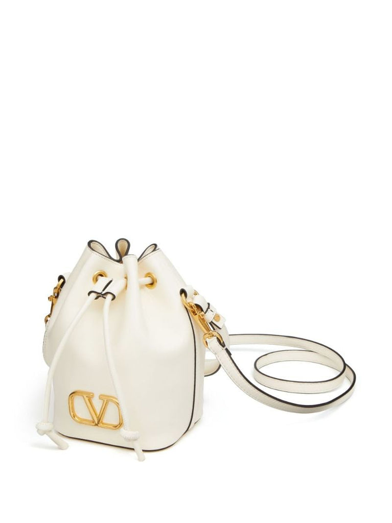 Neutral Vlogo Signature Leather Bucket Bag