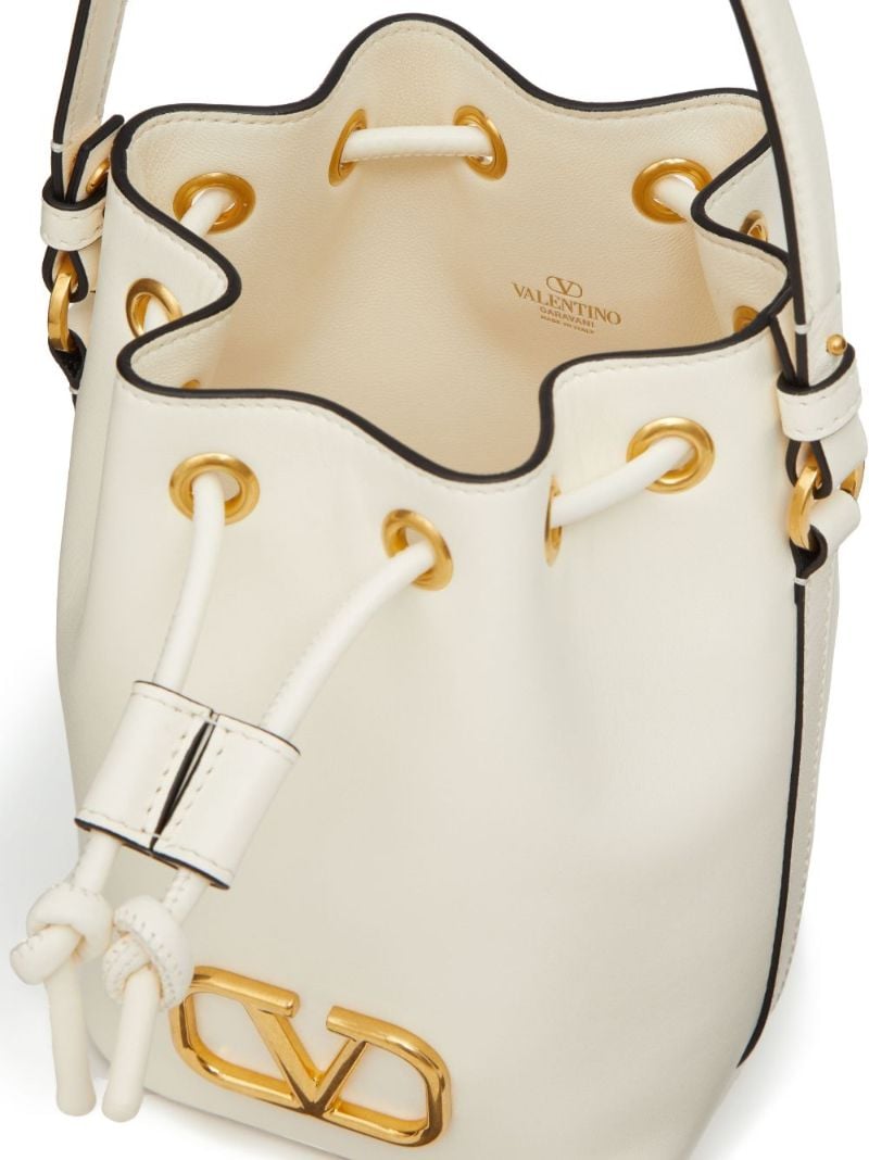Neutral Vlogo Signature Leather Bucket Bag