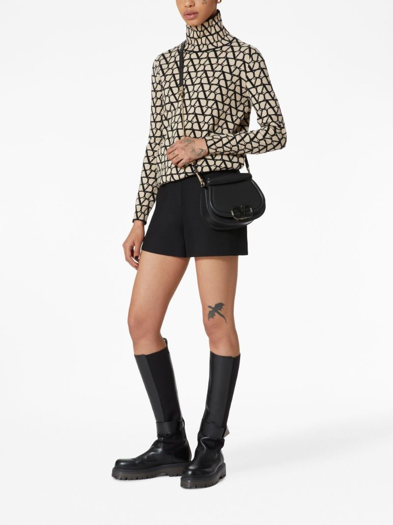 Black Vsling Leather Shoulder Bag