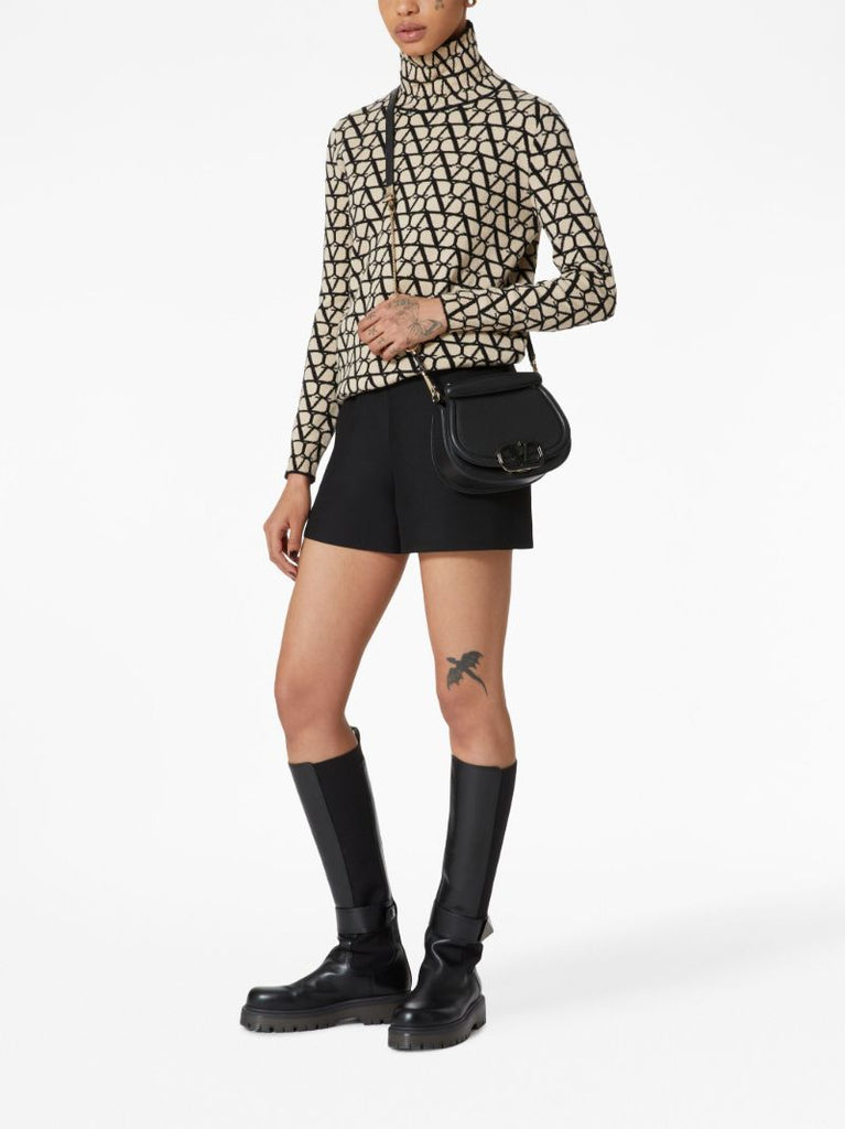 Black Vsling Leather Shoulder Bag