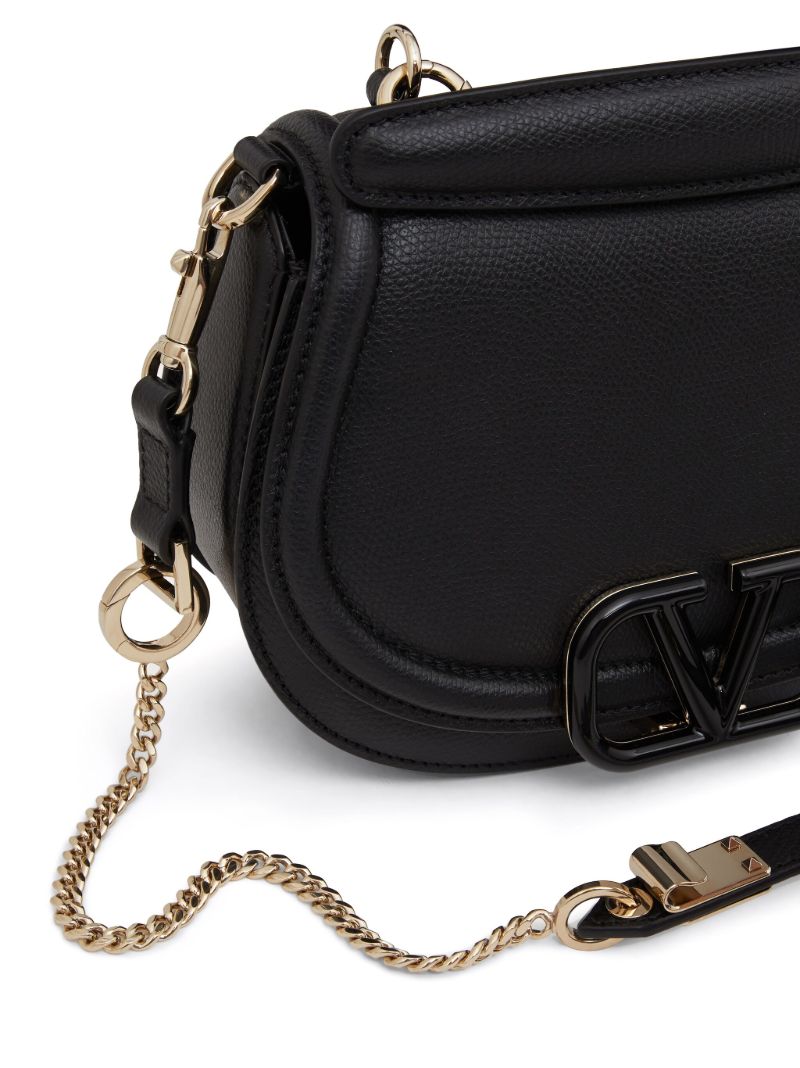 Black Vsling Leather Shoulder Bag