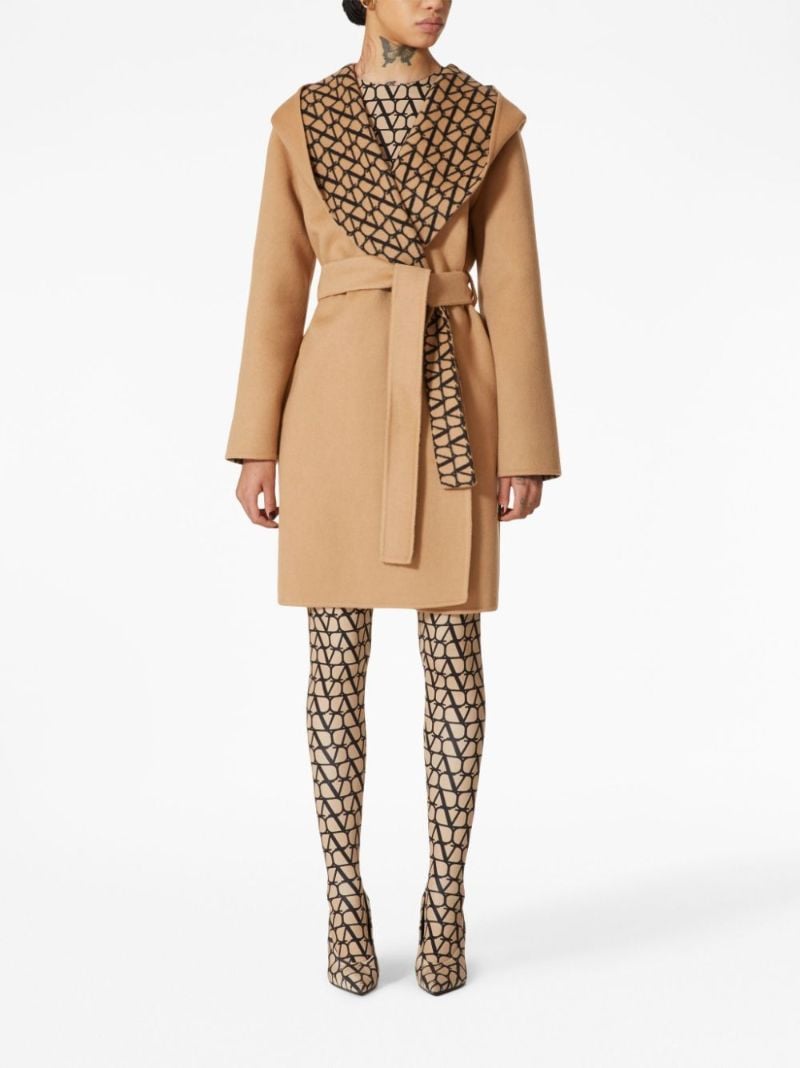 Brown Toile Iconographe Belted Wool Coat