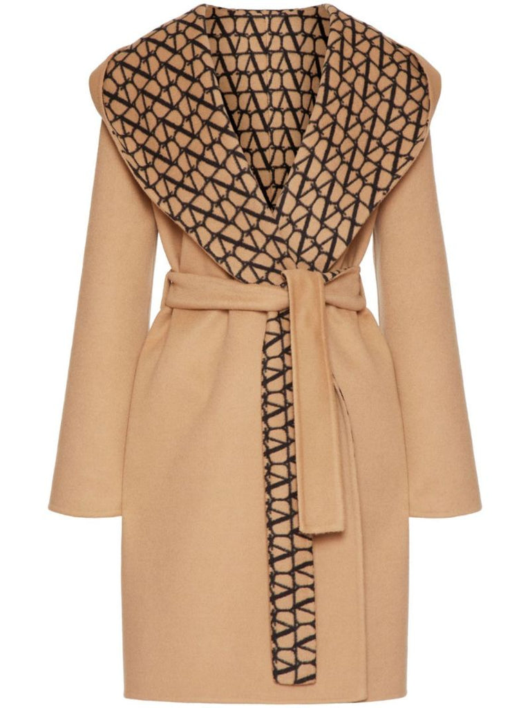 Brown Toile Iconographe Belted Wool Coat