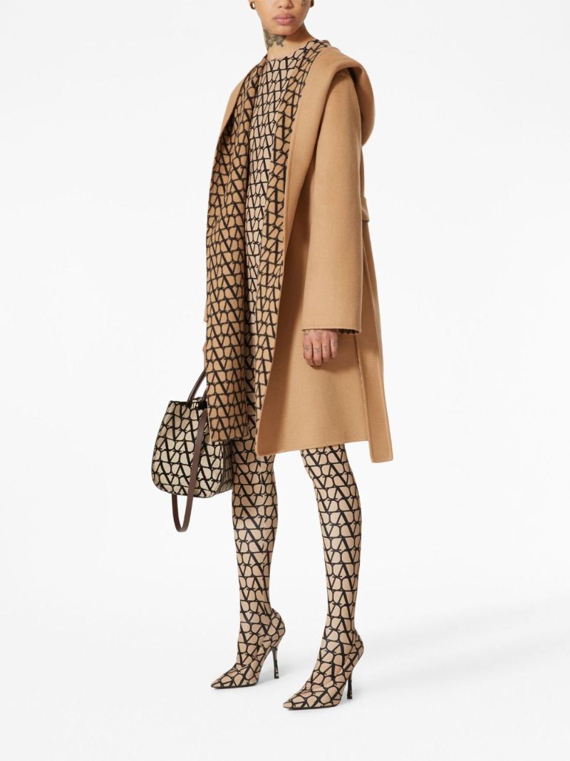 Brown Toile Iconographe Belted Wool Coat